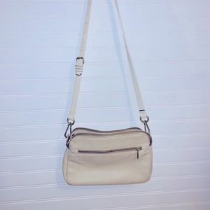 Valentina off white pebbled leather Purse Crossbody/Shoulder Bag Made in Italy